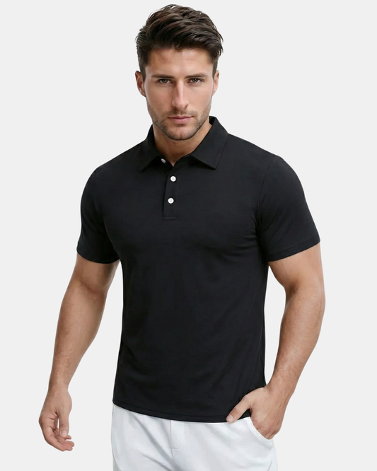 THE MUSCLE BUTTON POLO